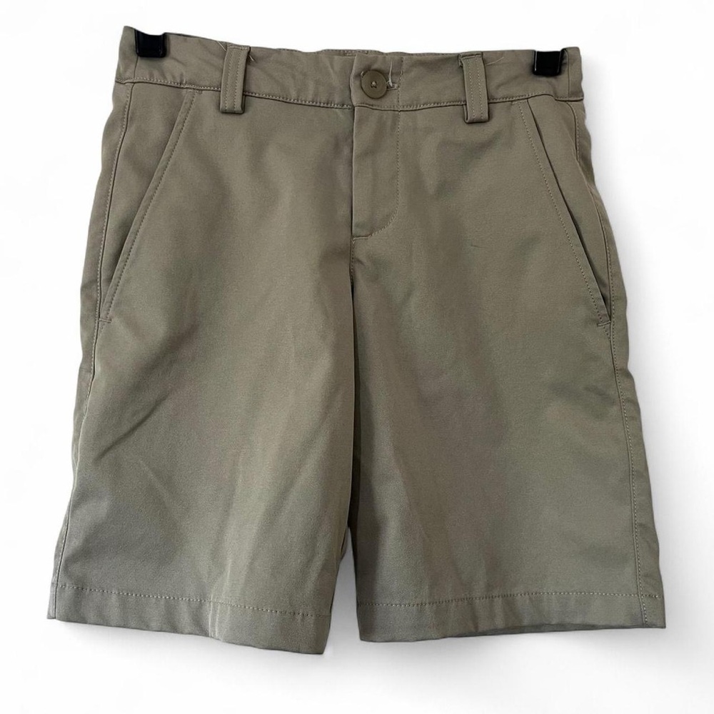 Under Armour Boys Small Medal Play Federal Tan Khaki Chino Golf Shorts Preppy